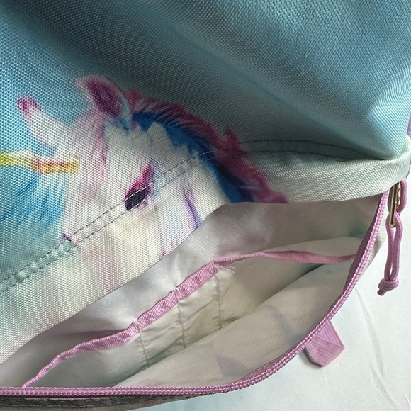JanSport Kids Backpack with Unicorn & Rainbow Design - Blue and Pink - Picture 8 of 16